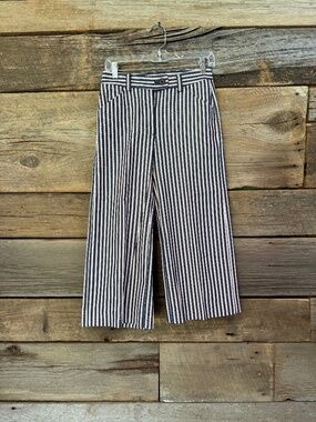 Brooks Brothers Wide leg cropped pants, Red/White/Blue, Size 0